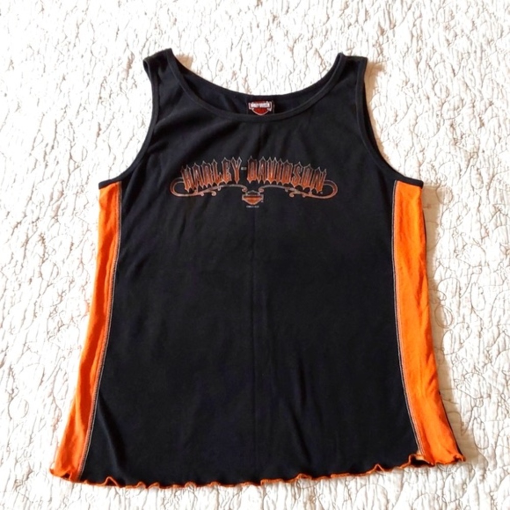 Harley-Davidson Black with Orange Side Panels Women's Tank